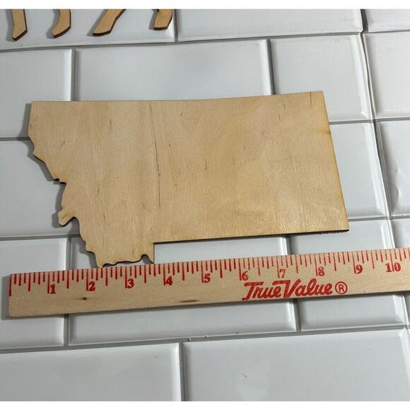 Lot of 5 Unfinished Wood Cut-Outs & Novelty Wood Pieces Moose Walleye Heart - Picture 4 of 7